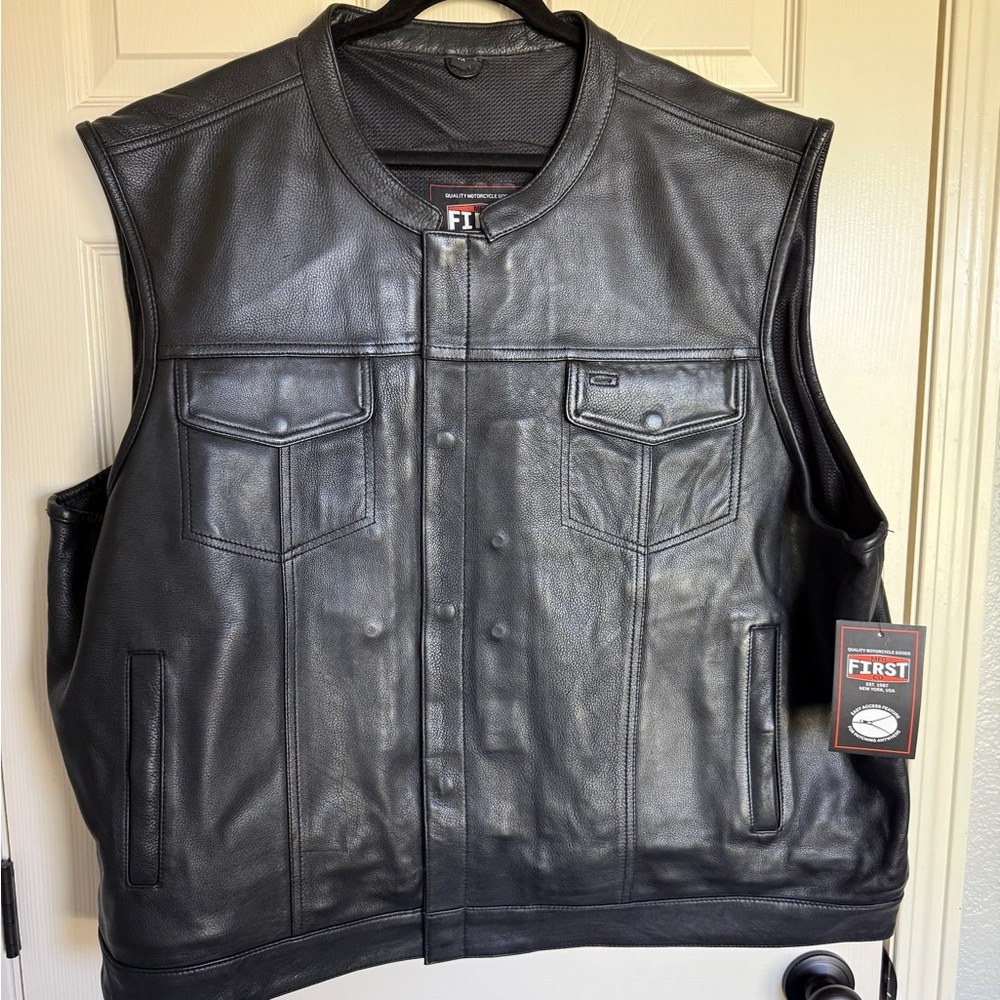 First Mfg Co. Sharp Shooter Leather Motorcycle Vest